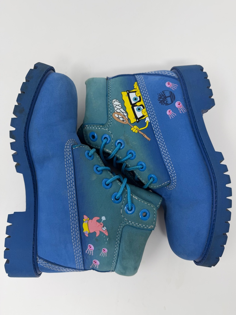 Kids Timberland SpongeBob Blue Boots sz. 13 - Picture 10 of 10